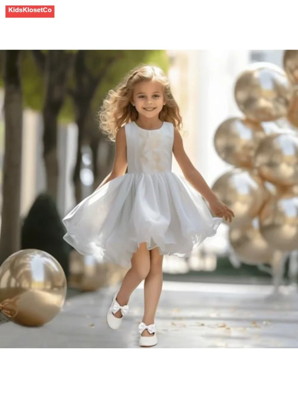 Toddler Girls Bow Mary Jane Ballet Flats with Hook and Loop Straps